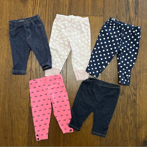 5 Pairs 6m Girl Leggings - Picture 1 of 11